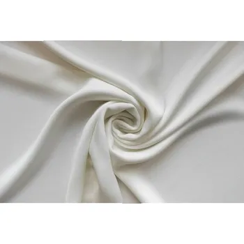 Metráž - Krepsatén Pes SMETANOVÝ - látka na šaty - Smetanová, 145 cm