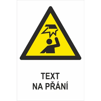 Zavěšená překážka ISO 7010 - Váš text plast 0,5mm 300x200 mm