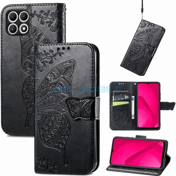 Pouzdro na mobilní telefon Pouzdro Shield4U T Phone 2 5G (2024) Butterfly Flower Texture otevírací fialové a zpět 26 Kč s ATC Clubem
