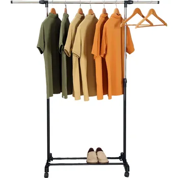 Věšák Herzberg Home & Living Herzberg HG-03268: Nastavitelný stojan na oděvy na kolečkách s jednou tyčí