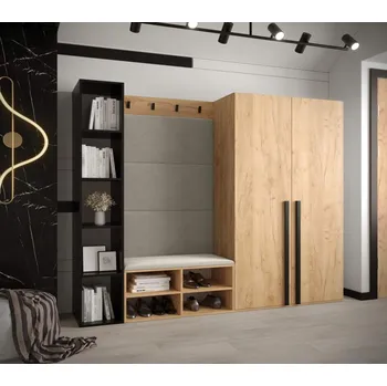 Předsíňová stěna Předsíňová stěna Miro 4 - dub Craft Barva: Béžová - Manila 02