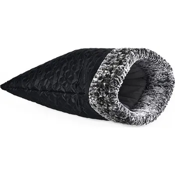 Pelíšek pro psa Pelíšek pro kočky - 60x36x22 cm (Útulný černý voděodolný pelíšek pro kočky s kožešinou, ve kterém se každá kočička bude cítit v bezpečí. Rozměry 60x36x22 cm. )