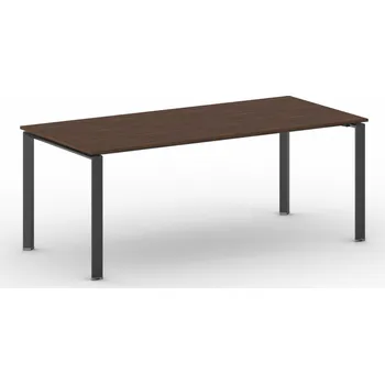 Psací stůl B2B Partner Jednací kancelářský stůl PRIMO INFINITY, 200x90 cm, černá podnož, ořech