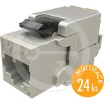 MULTIPACK 24 ks - samořezný keystone Solarix CAT6A STP SXKJ-10G-STP-BK-SA Component Level a 4PPoE certifikac