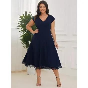 Dámské šaty Ever Pretty plesové a společenské šaty EP00959-3 modrá 3XL / 4XL