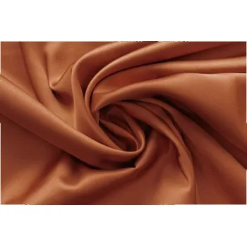 Metráž - polyesterové hedvábí/spandex TERAKOTA 88240/210 - látka na šaty a halenky - Terakota, 140 cm