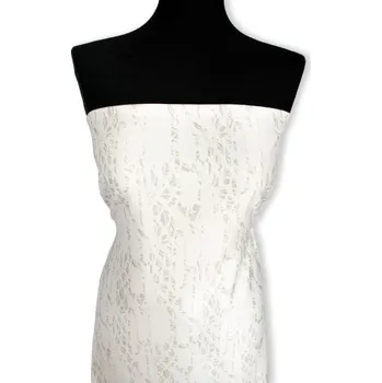 Metrový textil - Pes/El SMETANOVÝ S BÉŽOVÝM TISKEM Sydney - látka na šaty a kostýmky - Béžová vzor, 140 cm