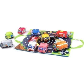 autíčko Huanger měkká autíčka (9ks) hrací podložkou/taškou