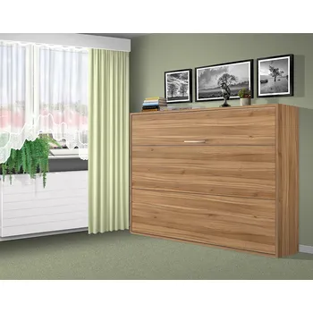 Postel Nabytekmorava Sklápěcí postel VS1056, 200x140cm barva lamina: Ořech lyon 9614, varianta dveří: matné