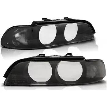 Přední světlomet Přední světla BMW E39, 1995-2000, Kryty světel, náhradní sklo, black provedení (LPBM30)