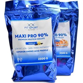 Protein FitSport Nutrition Maxi Pro 90% premium protein isolate 2 x 2500 g DUOPACK - vanilka