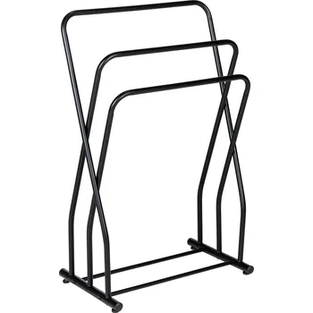 Držák na ručník Věšák na ručníky se 3 tyčemi, černá lakovaná ocel, GRANELLI, WENKO