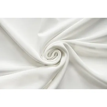 Metráž - úplet Pes/Ly SMETANOVÝ SVATEBNÍ - látka na svatební šaty - Bílá, 145 cm