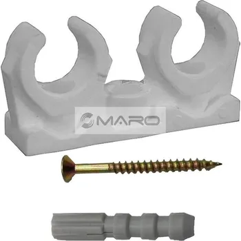 Vodovodní potrubí Příchytka dvojitá se šroubem 12 mm, P12DK