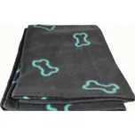 Deka pro psy fleece Beany šedá - modré kostičky