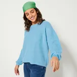 Blancheporte Jednobarevný pulovr s lodičkovým výstřihem a dlouhými rukávy modrá 54