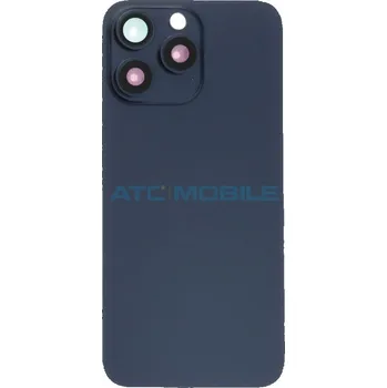 Náhradní kryt pro mobilní telefon iPhone 15 Pro Max zadní kryt s logem, rámem včetně magnetů a sklíček kamer modrý - Blue Titanium (OE a zpět 34 Kč s ATC Clubem