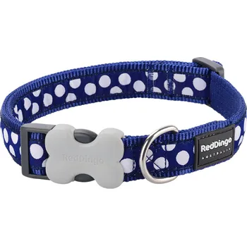 Obojek Red Dingo 20-32cm/12mm White Spots on Navy
