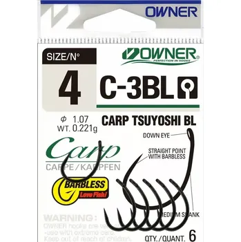 Rybářský háček OWNER háček s očkem C-3BL 53270 - vel. 8 - 8ks