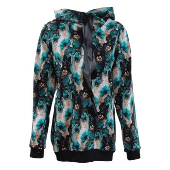 Dámská mikina Dámská mikina s kapucí Ginkgo květy S