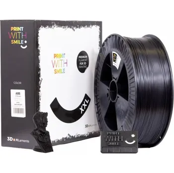 Filament PRINT WITH SMILE - filament ABS - 1,75 mm - XXL Satine Black - 2,5 kg