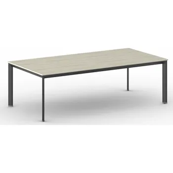 Psací stůl Jednací kancelářský stůl PRIMO INVITATION, 240x120 cm, černá podnož, dub přírodní