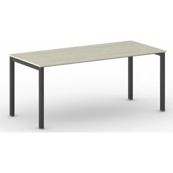 Konferenční stolek Jednací kancelářský stůl PRIMO SQUARE, 180x80 cm, černá podnož, dub přírodní