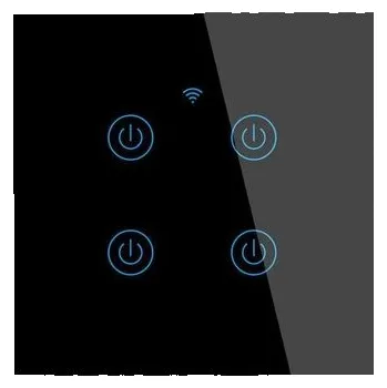 vypínač Tuya Smart vypínač osvětlení DS-101BW-4-tlačítkový Černá