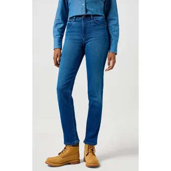 Dámské džíny Kalhoty Wrangler STRAIGHT AGATE BLUE Velikost: W28-L34