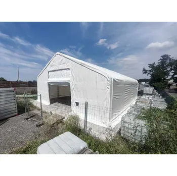 Zahradní stan Plachtová hala | Šířka 10 m | Výška 5,2 m Barva: Šedá, Délka: 12,2 m