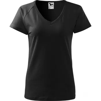 Dámské tričko Malfini Dream 128 – dámské tričko, 180 g, přiléhavý střih, výstřih do V Barva: 01-černá, Velikost: 3XL