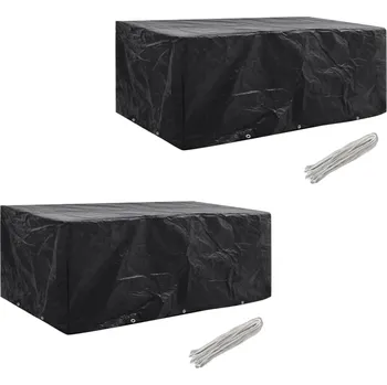 Krycí plachta Plachty na zahradní nábytek 2 ks polyratan 10 oček 229 x 113 cm IM_279121