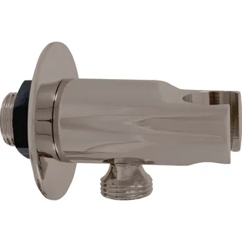 Tyč na sprchový závěs Slezák Rav nástěnný držák sprchy s vývodem pro hadici lesklá šedá MD0614RMGL