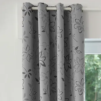 Závěs Blancheporte Zatemňovací závěs s potiskem květů, zn. Colombine šedá 140x260 cm