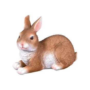 Zajíc ležící polyresinový 9x17x13cm