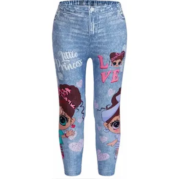 Letní legínky - PANENKY - SVĚTLE MODRÉ (6-7let) (Značka: FOSHAN)