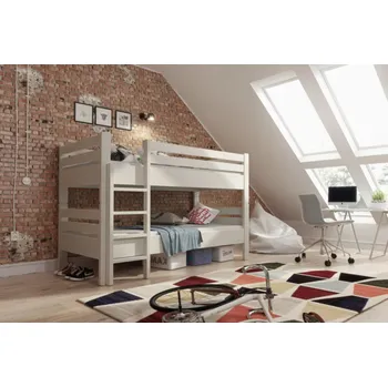 Postel Patrová postel Vojtěch 90/200 cm šedá + rošty ZDARMA