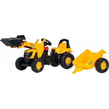 Dětské šlapadlo Rolly Toys Rolly Kid R02383 šlapací traktor JCB s vozíkem a čelním nakladačem žlutý
