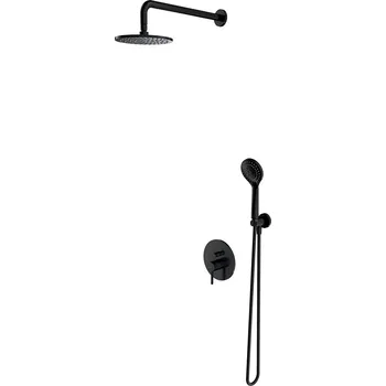 Sprchový set Omnires Y sprchová sada pod omítku s dešťovou sprchou černá SYSY38BL