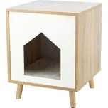 Dřevěná boudička ISA na nožkách 40 x 50 x 40 cm, světlehnědá/bílá