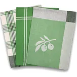 Home Elements Sada kuchyňských utěrek 3 ks Zelené listy/zelená 3 ks, 50x70 cm