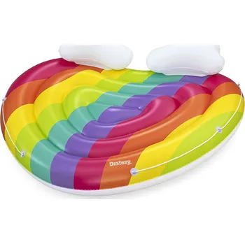Vodní sport Nafukovací plovák Ostrov s polštářem Bestway Duhová (175 x 163 cm) (Nosnost 200 kg)