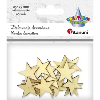Vánoce Dekorace, dřevěná, HVĚZDIČKY, 2,5 cm, 15ks/bal.