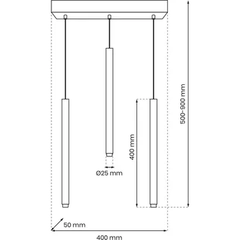 Eko-Light Závěsné světlo Monza, černé/zlaté, tříramenné - Ø stínidlo na lampu 2,5 cm černá, zlatá 3 x 8 W LED - Doprava zdarma