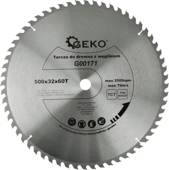 Pilový kotouč GEKO G00171 Pilový kotouč do dřeva, 500x32 mm, 60 zubů, karbidový hrot