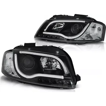 Přední světlomet PŘEDNÍ SVĚTLOMETY AUDI A3 8P, 2003-2008, TUBE NEON LED LIGHT, ČERNÉ (LPAU98)