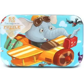 Puzzle v plechové krabičce (L-60ks) - SLONÍK (Značka: DATGO)