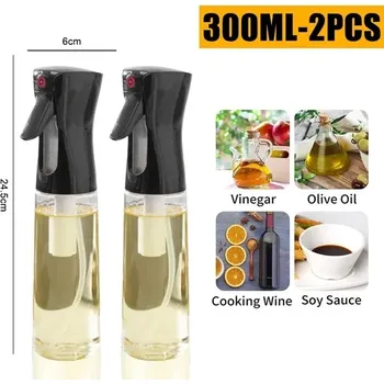 Sprej na olej do kuchyně | lahvička na sprejování oleje - Černá-300ml-2ks