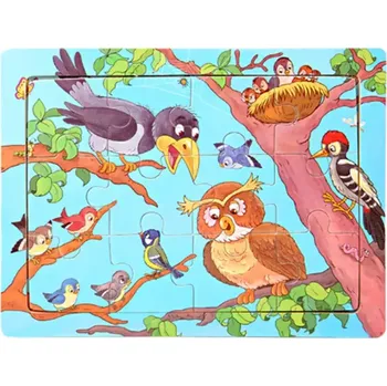 Puzzle Dřevěné puzzle pro nejmenší (M) - PTÁČCI (Značka: SKXNIER)