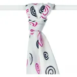 KIKKO Osuška/plena bambusová Spirals&Bubbles 90x100 cm, magenta spirals 1 ks